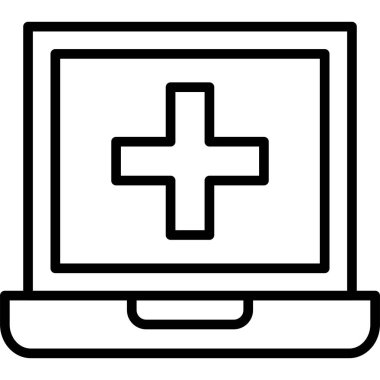 Dizüstü bilgisayar simgesi vektör çizimi.