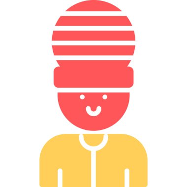 Kırmızı saçlı bir adamın vektör çizimi.