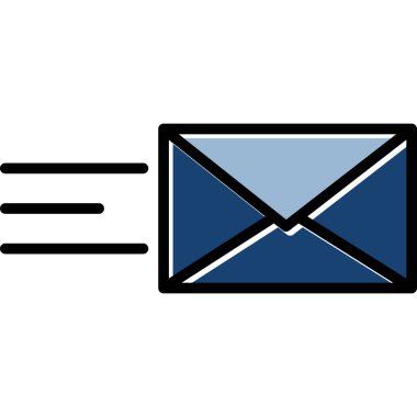 Beyaz arkaplanda harf simgesi olan zarf. vektör illüstrasyonu