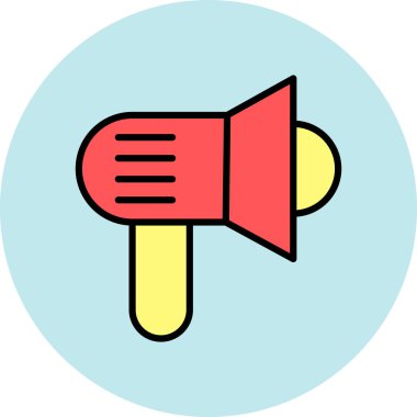 Gürültülü Sözcü Basit Vektör Simgesi İllüstrasyonu