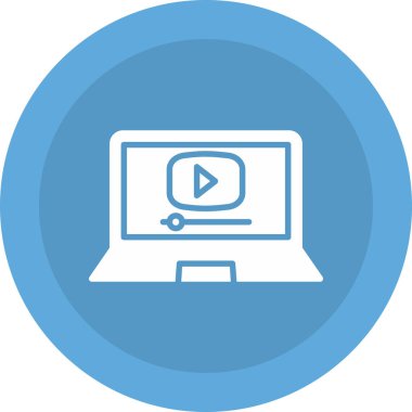 çalma düğmeli dizüstü bilgisayar, basit vektör simgesi