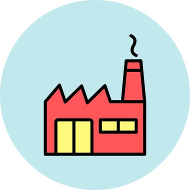 Fabrika simgesi vektör illüstrasyonu