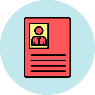 Kimlik kartı. Web simgesi basit illüstrasyon