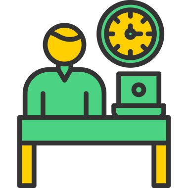 Yönetici yöneticisi işçi simgesi renk taslağı vektörü