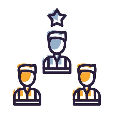 Takım lideri ikon vektörü. izole çizgi gösterimi