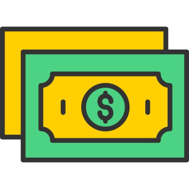 Para Doları vektör simgesi. Grafik tasarımı ve web tasarımı için düz stil.