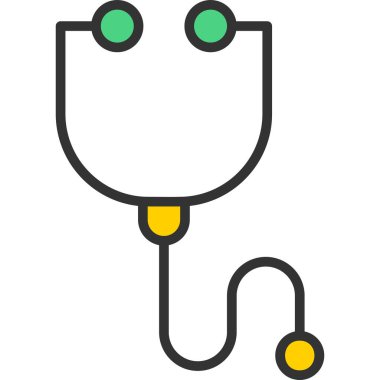 stetoskop simgesi, vektör illüstrasyonu