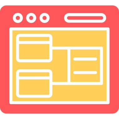 Doldurulmuş dış hatlar biçiminde web düzeni renk simgesi