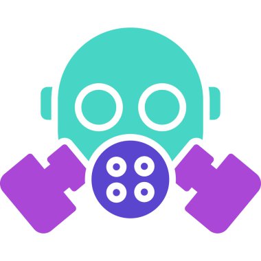 gaz maskesi ikon vektör illüstrasyonu