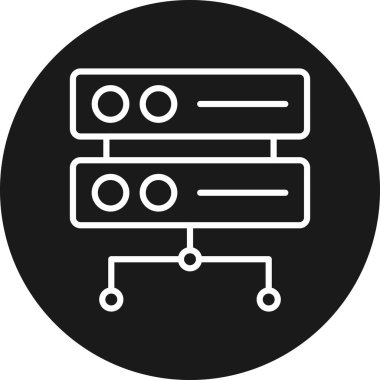 Modern b sunucusunun vektör illüstrasyonu sunucudan yoksun