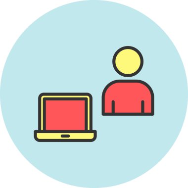 Bilgisayar. Web simgesi basit illüstrasyon