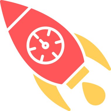 Roket. Web simgesi basit illüstrasyon