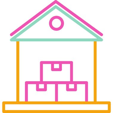 Bina. Web simgesi basit illüstrasyon