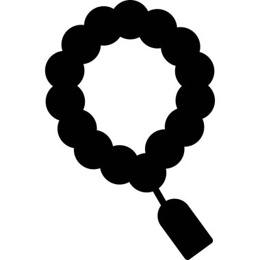 Siyah beyaz bir kolyenin vektör çizimi