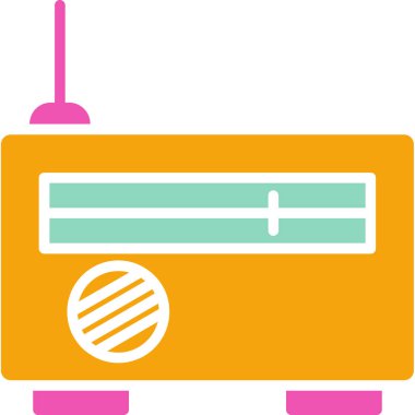 Radyo. Web simgesi basit illüstrasyon