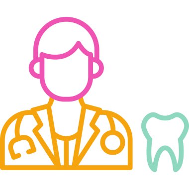 diş hekimi simge vektör çizim