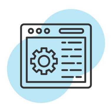 Web sayfası ayarı simgesi doldurulmuş ana hatlar biçiminde