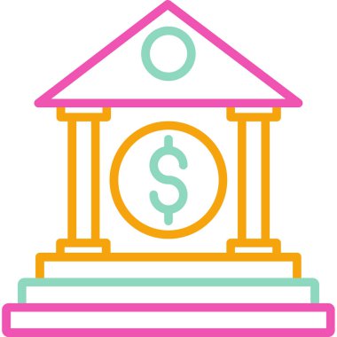 Bina. Web simgesi basit illüstrasyon