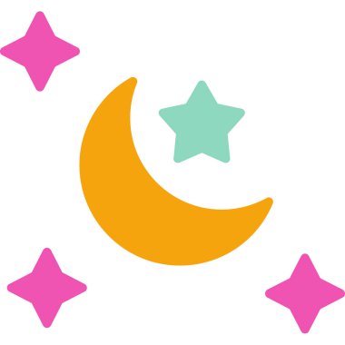 gece ay ikonu vektör çizimi tasarımı