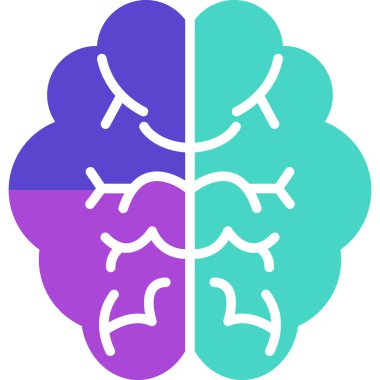 Beyin. Web simgesi basit illüstrasyon