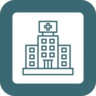 Hastane binası. Web simgesi tasarımı