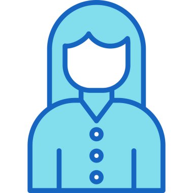 kadın avatar simgesi vektör illüstrasyonu