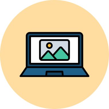 Dizüstü bilgisayar simgesi vektör çizimi