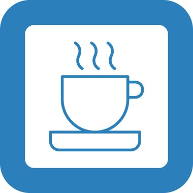 Bir fincan çay. Web simgesi vektör illüstrasyonu