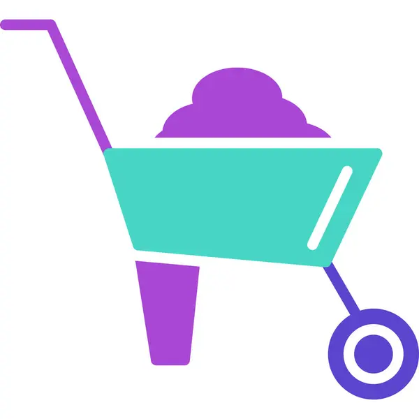 Düz dizaynlı el arabası simgesi