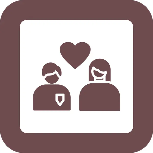 Aşk ikonu olan çift. vektör illüstrasyonu
