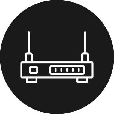 bir beyaz arkaplan vektör illüstrasyonunda basit bir biçimdeki router simgesi