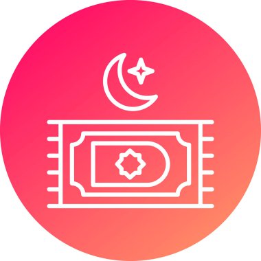 Beyaz arka planda izole edilmiş çizgi İslami Müslüman cami simgesi. Renkli taslak konsepti. vektör