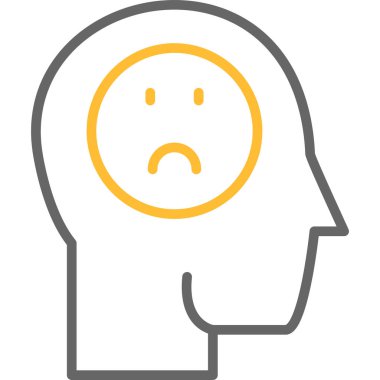 Üzücü bir ikon. Taslak çizimi. üzgün vektör sembolü izole