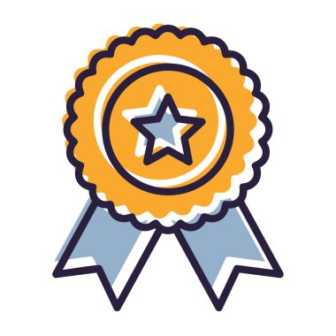 ödül madalyası izole ikon tasarımı, vektör illüstrasyon grafiği