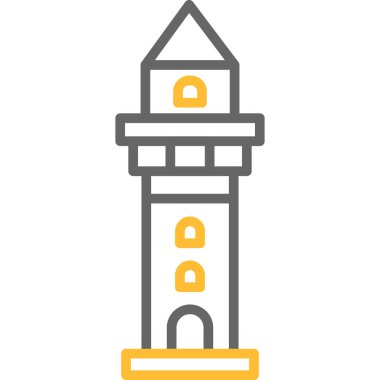 Deniz feneri kutsal kişilerin resmi içinde düz stil