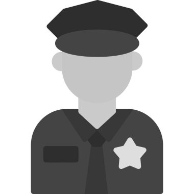 Polis memuru düz simgesi