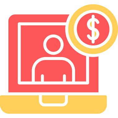 Dolar düz vektör simgesi