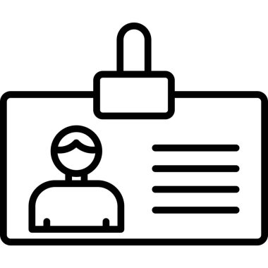 Kimlik kartı simgesi, vektör illüstrasyonu