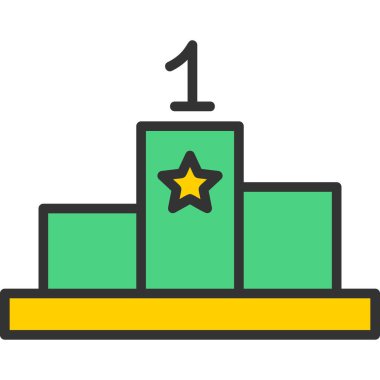 Madalya ikon vektörü. Düz çizgi çizimi izole edildi. düzenlenebilir