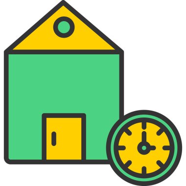 Saat simgesi, vektör illüstrasyonu