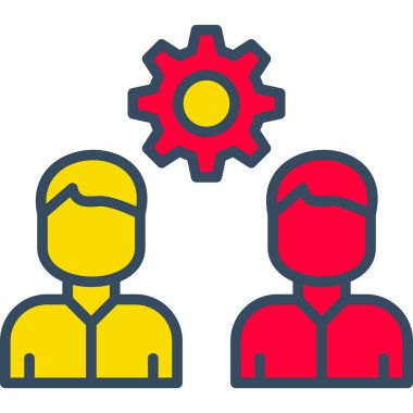 Takım çalışması. Web simgesi basit illüstrasyon