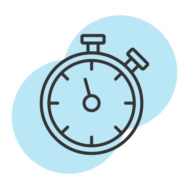 Saat düz simgesi, vektör, illüstrasyon, zaman