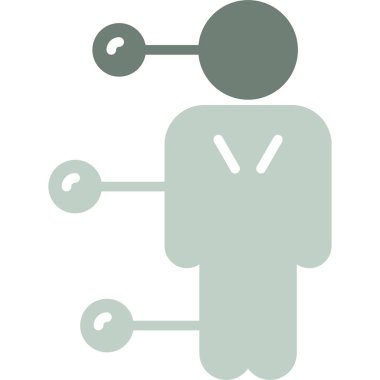 Beyaz takım elbiseli, sakallı bir adamın vektör çizimi.