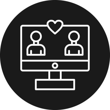 Vektör illüstrasyonu, insanlar ve aşk simgesi