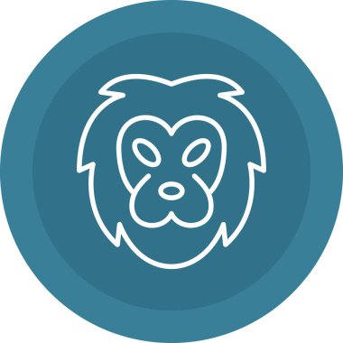 Aslan yassı simgesi, vektör illüstrasyonu