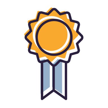 ödül vektörü düz renk simgesi