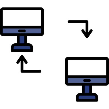 Masaüstü web ve simgesi. vektör illüstrasyonu