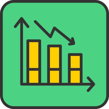 Grafik çizelgesi simgesi. Web için grafik vektör simgelerinin özet çizimi