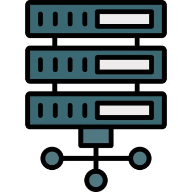 Sunucu. Web simgesi basit illüstrasyon