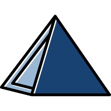 Beyaz arkaplanda üçgen simgesi izole edildi. düz dizayn. vektör illüstrasyonu